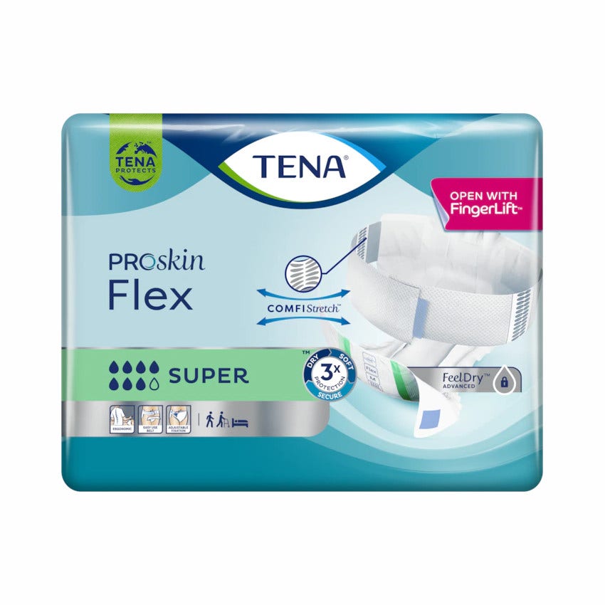 Tena Proskin Flex Super Couches-culottes à ceinture, taille moyenne, 30 pièces