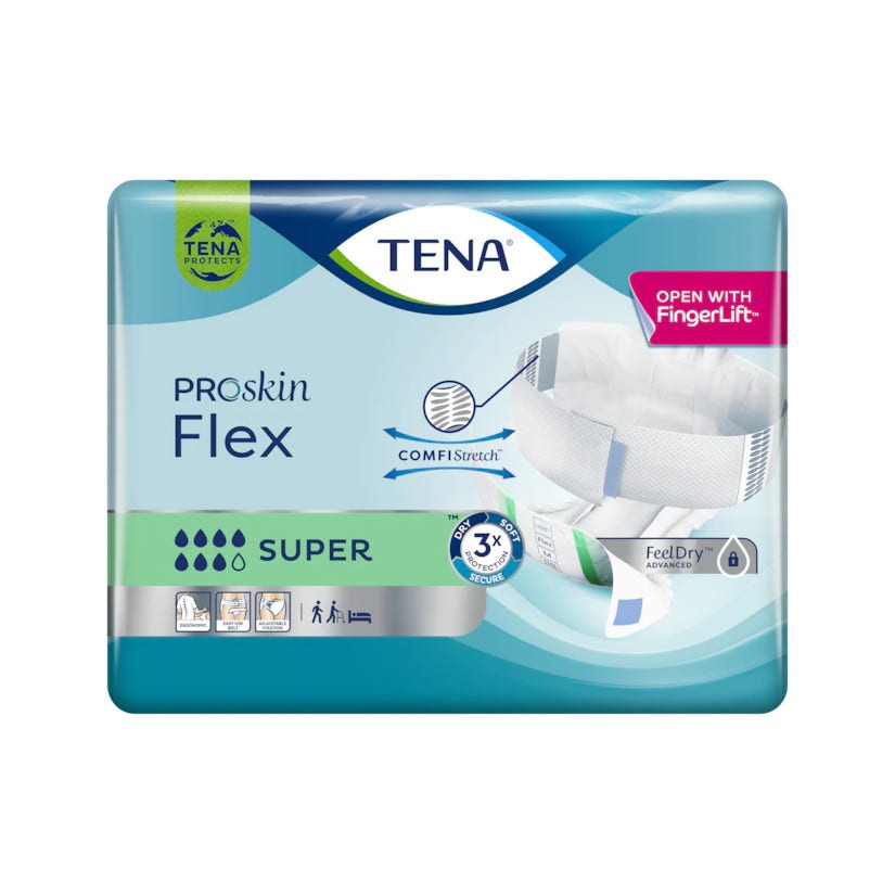 Tena Flex Super, couches pour incontinence à ceinture, taille Small, 30 pièces