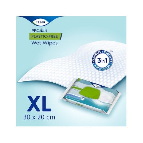 Tena Wet Wipes Plastic Free Salviette Umidificate Per Adulti 48 Pezzi