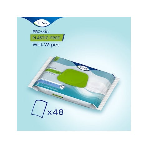 Tena Wet Wipes Plastic Free Salviette Umidificate Per Adulti 48 Pezzi