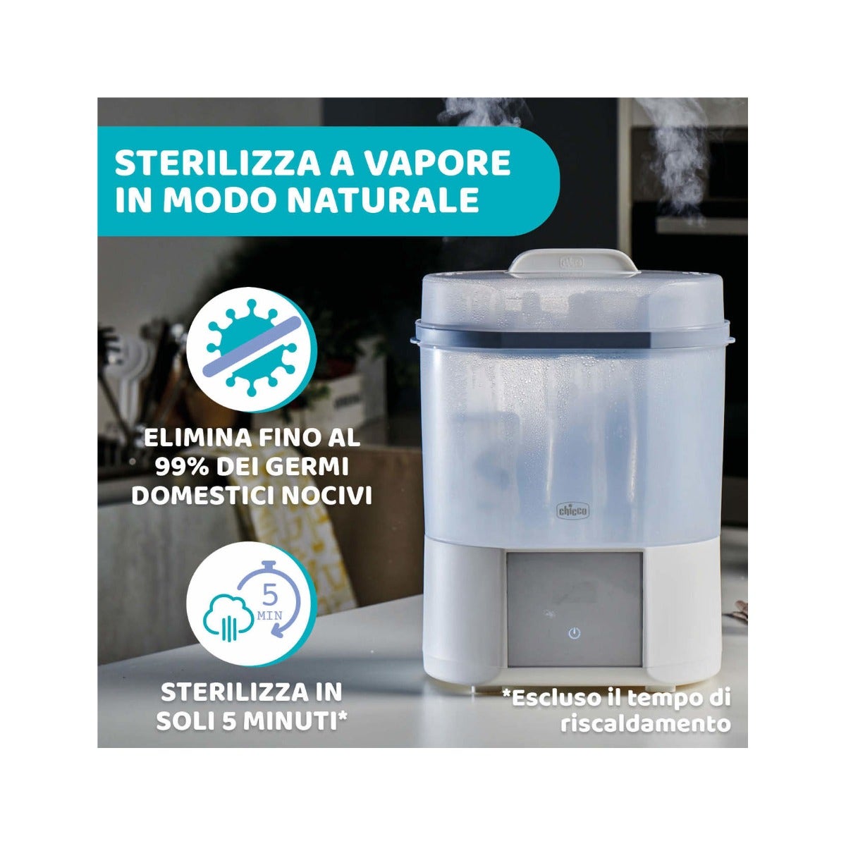 Chicco Sterilizzatore Con Asciugatura Rapido Per Biberon E Piccoli Oggetti