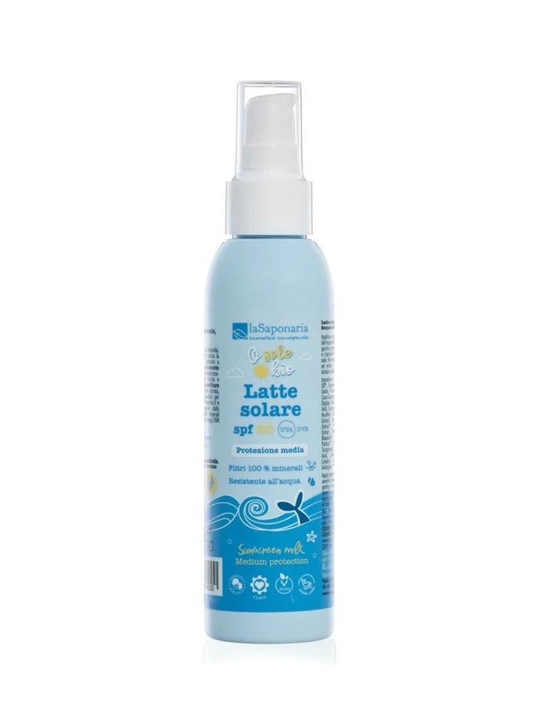 La Saponaria Latte Solare SPF 20 Protezione Media Viso E Corpo 125ml
