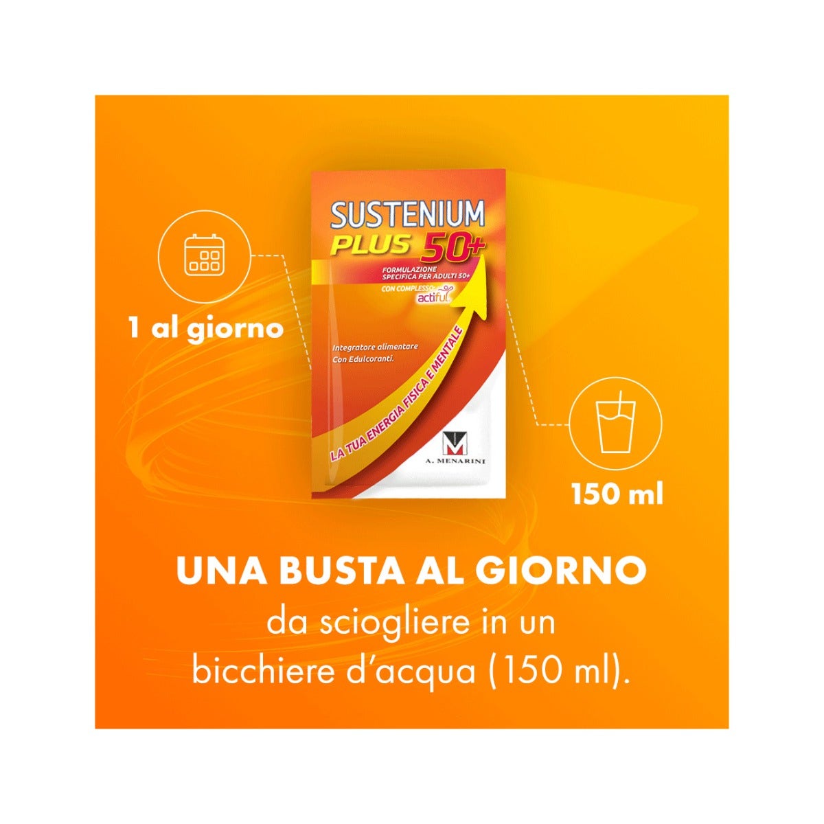 Sustenium Plus 50+ 24 Bustine - Integratore Energetico Over 50