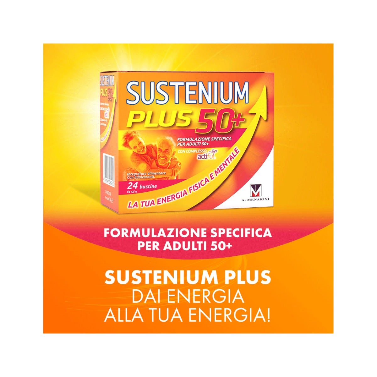 Sustenium Plus 50+ 24 Bustine - Integratore Energetico Over 50
