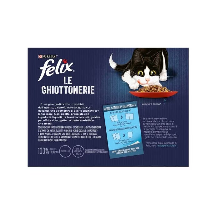 Purina Felix Les Gourmandises Sélections, saveur bœuf/poulet, nourriture humide pour chats adultes, sachet 12 x 85 g