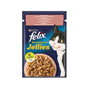 Purina Felix Sensations Jellies Gusto Salmone/Gamberetti Cibo Umido Gatti Adulti Busta 80g