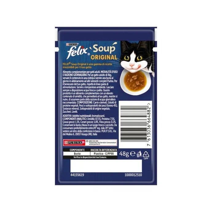Purina Felix Soup Gusto Tonno Cibo Umido Gatti Adulti Busta 48g