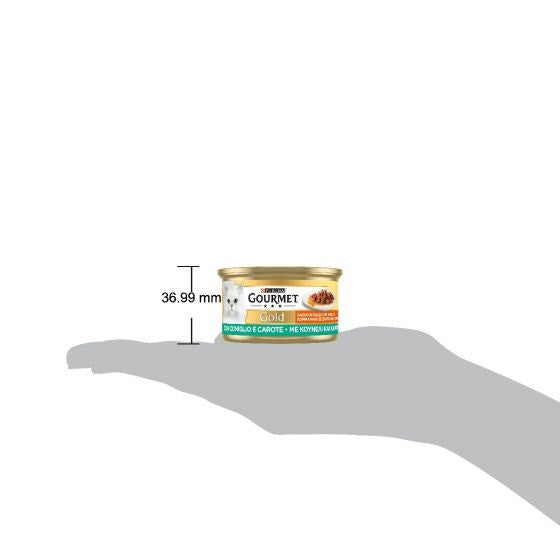 Purina Gourmet Gold, petits morceaux en sauce au lapin et aux carottes pour chats, boîte de 85 g