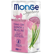 Monge Supreme Morceaux de thon au quinoa et haricots verts - Nourriture humide pour chats adultes stérilisés 80 g