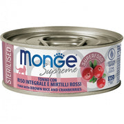 Monge Supreme Nourriture humide au thon et aux calamars pour chats stérilisés Boîte de 80 g