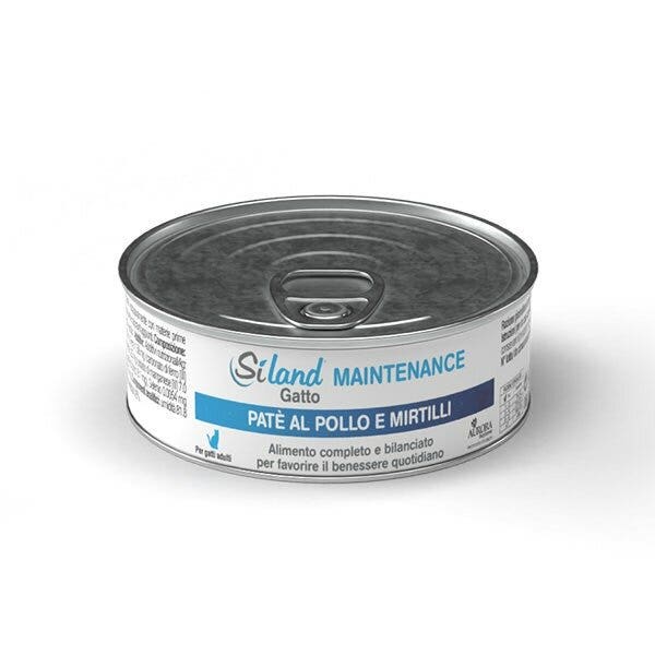 Siland Maintenance Nourriture humide Pâté Poulet/Myrtilles Chats Adultes 85 g