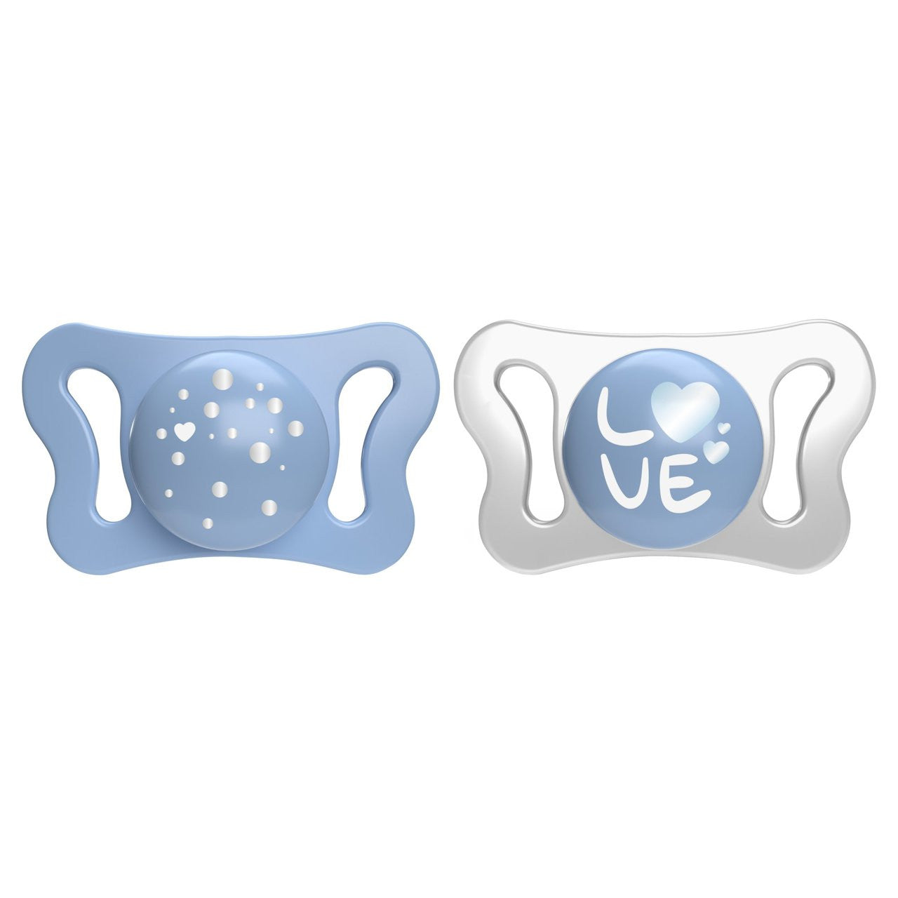 Chicco Sucette Micro Bleu Clair en silicone, lot de 2, 0-2 mois