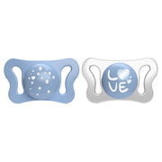 Chicco Sucette Micro Bleu Clair en silicone, lot de 2, 0-2 mois