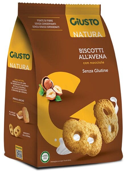Giusto sans gluten biscuits à l'avoine et aux noisettes 250 g