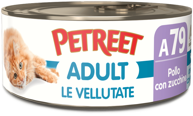 Petreet Purée de poulet aux courgettes, nourriture humide pour chat adulte, pot de 70 g