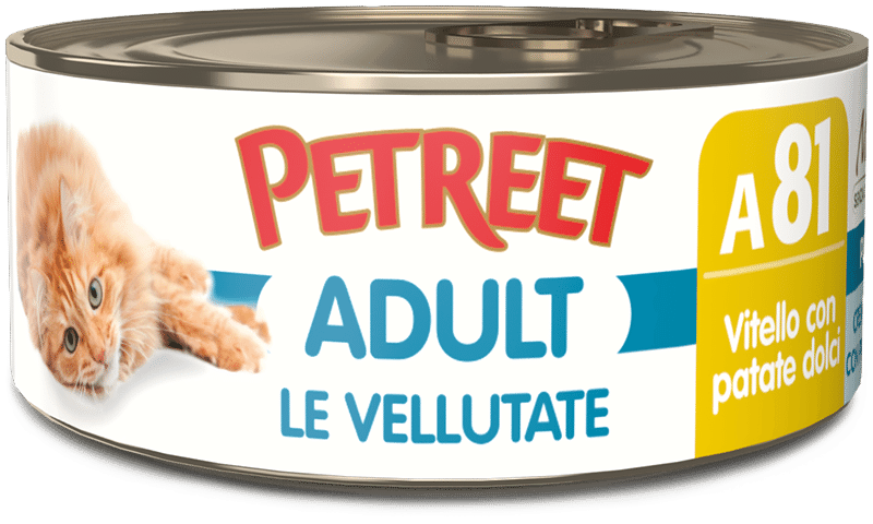 Petreet Velouté de veau aux patates douces, nourriture humide pour chat adulte, boîte de 70 g