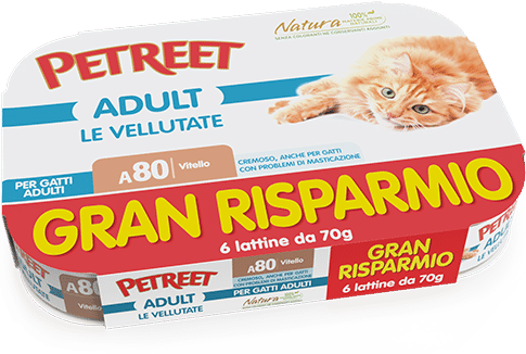 Petreet Velouté de veau, nourriture humide pour chat adulte, 6 x 70 g