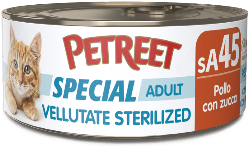 Petreet Purée de poulet à la courge, nourriture humide pour chats stérilisés, pot de 70 g