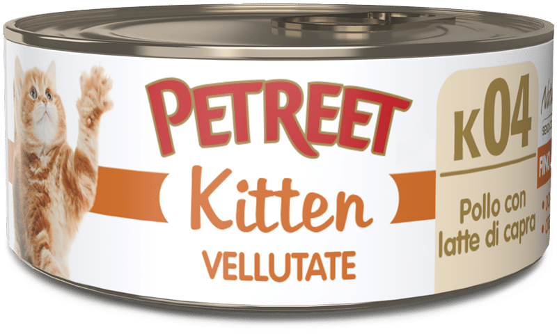 Petreet Purée de poulet au lait de chèvre - Nourriture humide pour chatons - Pot de 60 g