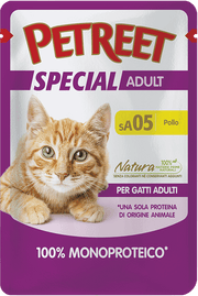 Petreet Monoproteico Pollo Cibo Umido Gatto Adulto Bustina 70g