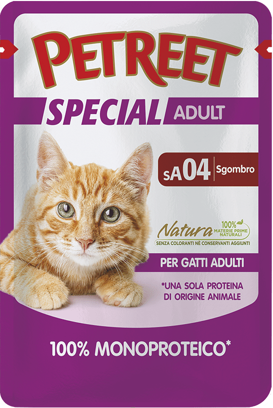 Petreet Monoproteico Sgombro Cibo Umido Gatto Adulto Bustina 70g