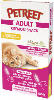Petreet Snack Poulet et maïs, nourriture humide pour chat adulte, 6 sachets