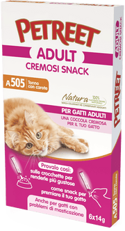 Petreet Snack Tonno Con Carote Cibo Umido Gatto Adulto 6 Bustine