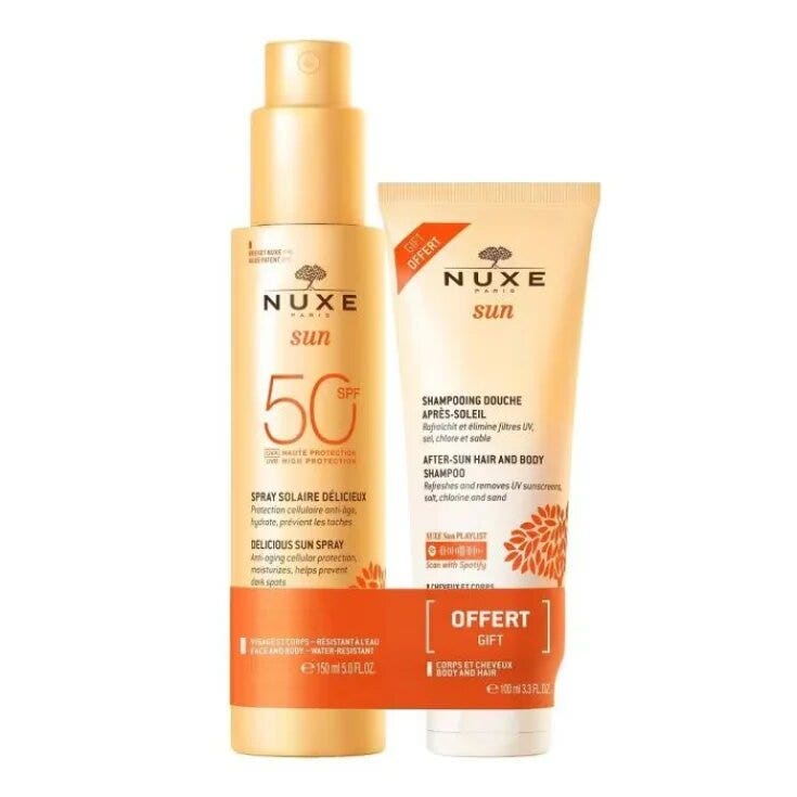 Nuxe Sun Duo Latte Solare Spray SPF50 + Shampoo Doposole 150ml