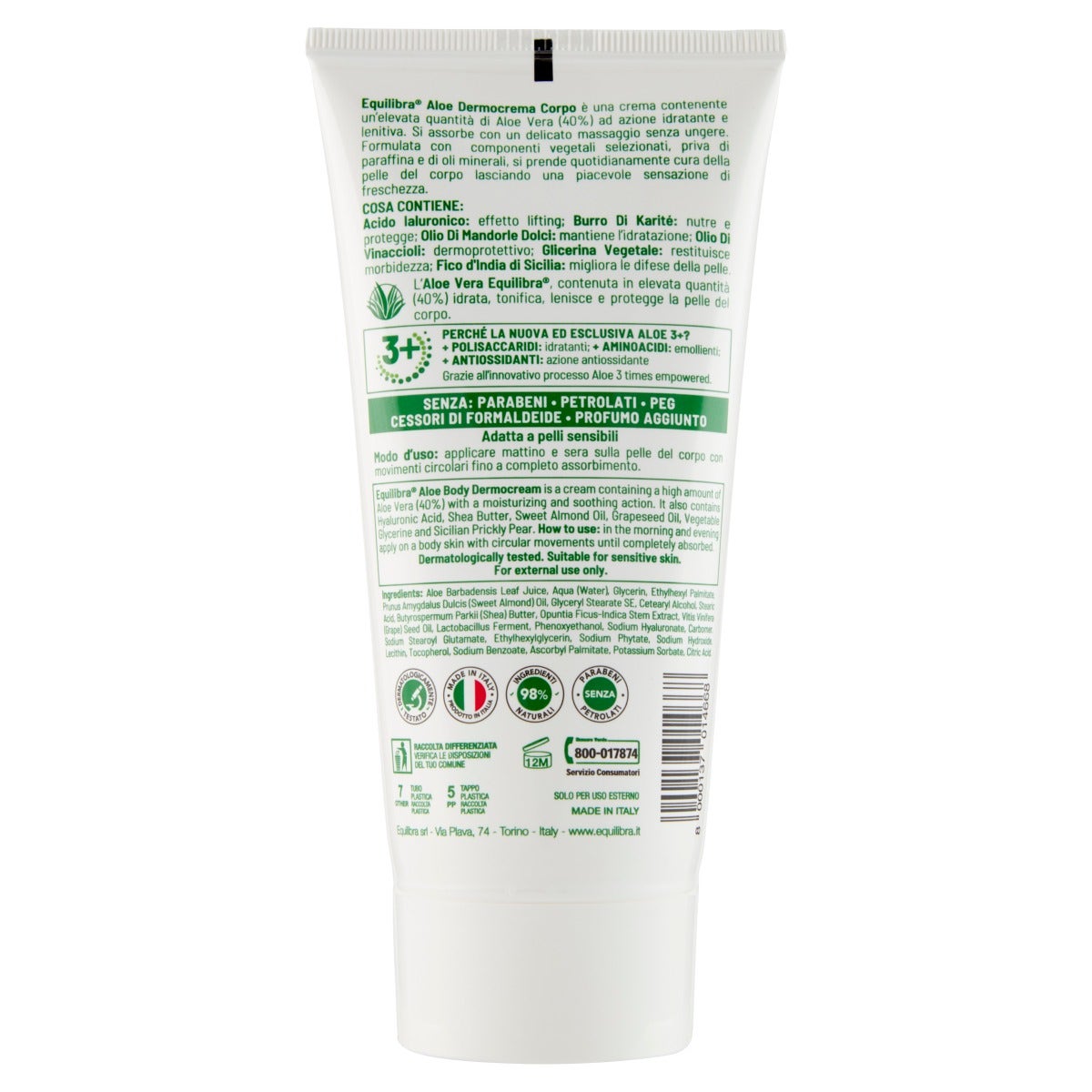 Equilibra Aloe 3+ Dermocrema Corpo 150ml