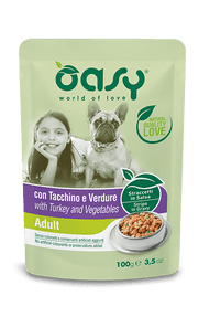 Oasy Straccetti In Salsa Con Tacchino E Verdure Per Cani Adulti Bustina 100g
