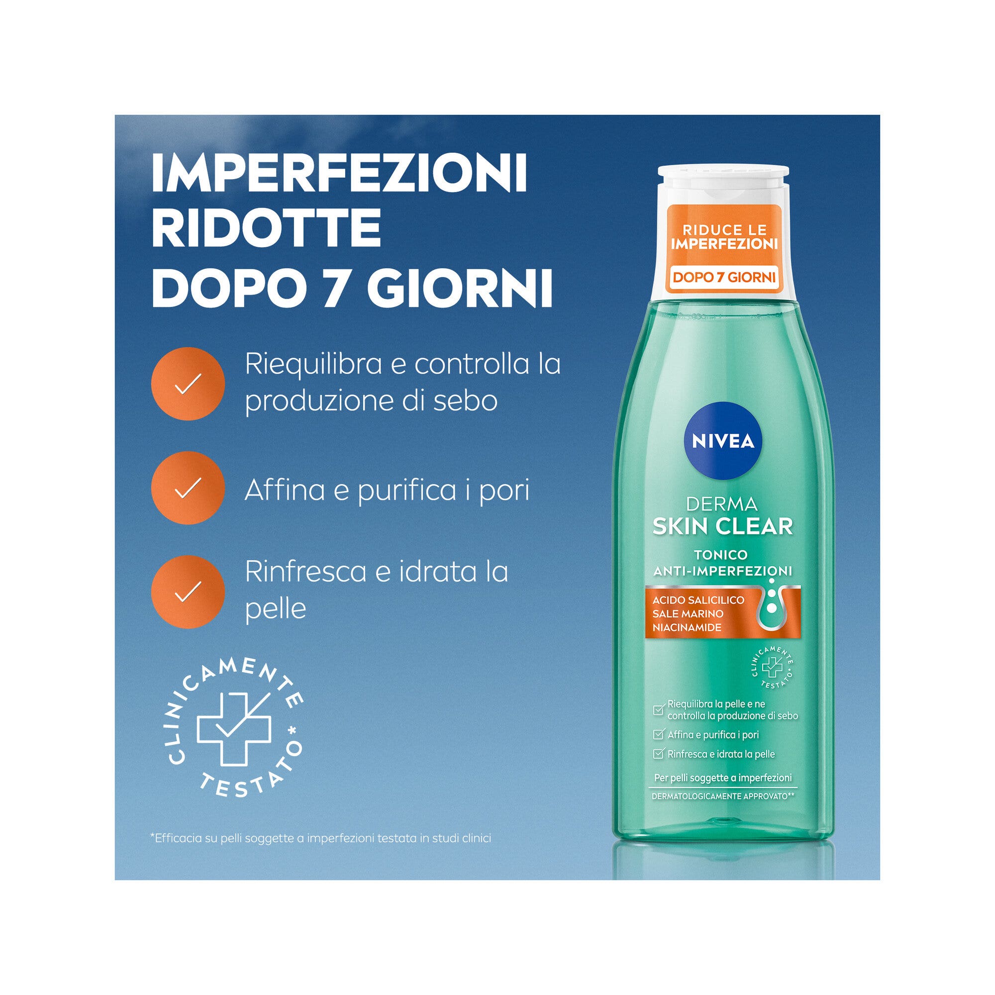 Nivea Derma Skin Clear Tonique Anti-imperfections Tonique Visage Pour le Soin de la Peau Grasse 200 ml