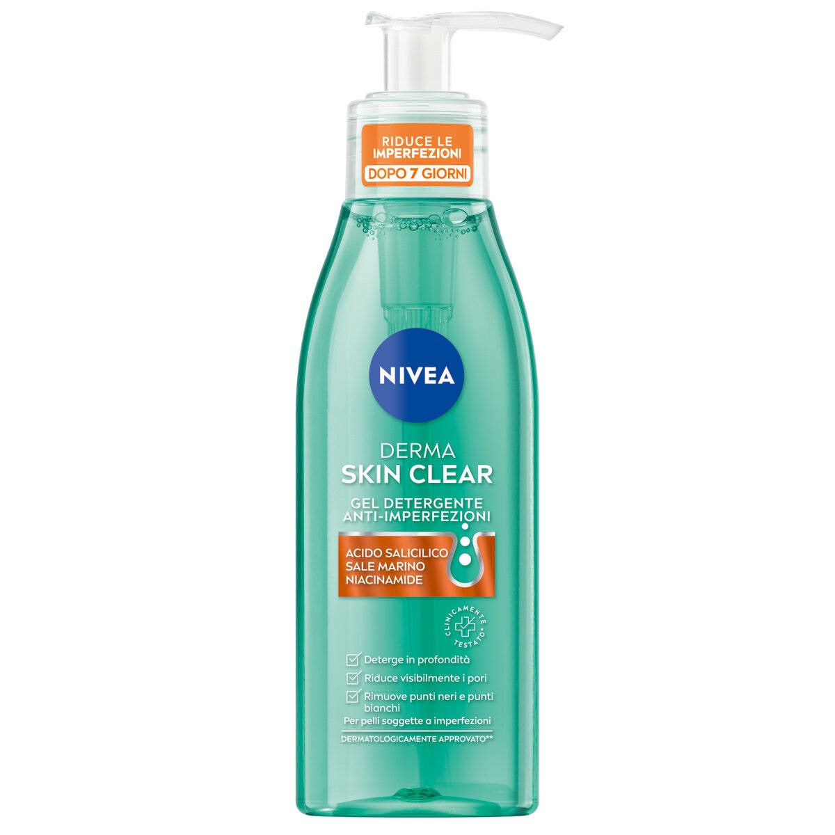 Nivea Derma Skin Clear Gel Nettoyant Visage Anti-imperfections pour Soins de la Peau Grasse 150 ml
