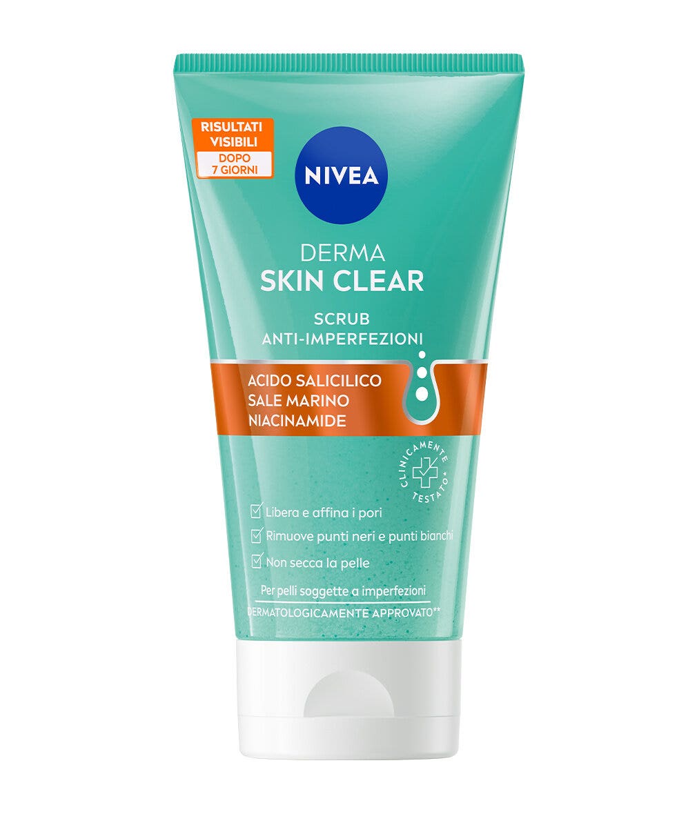 Nivea Derma Skin Clear Gommage Visage Anti-imperfections pour Soins de la Peau Grasse 150 ml