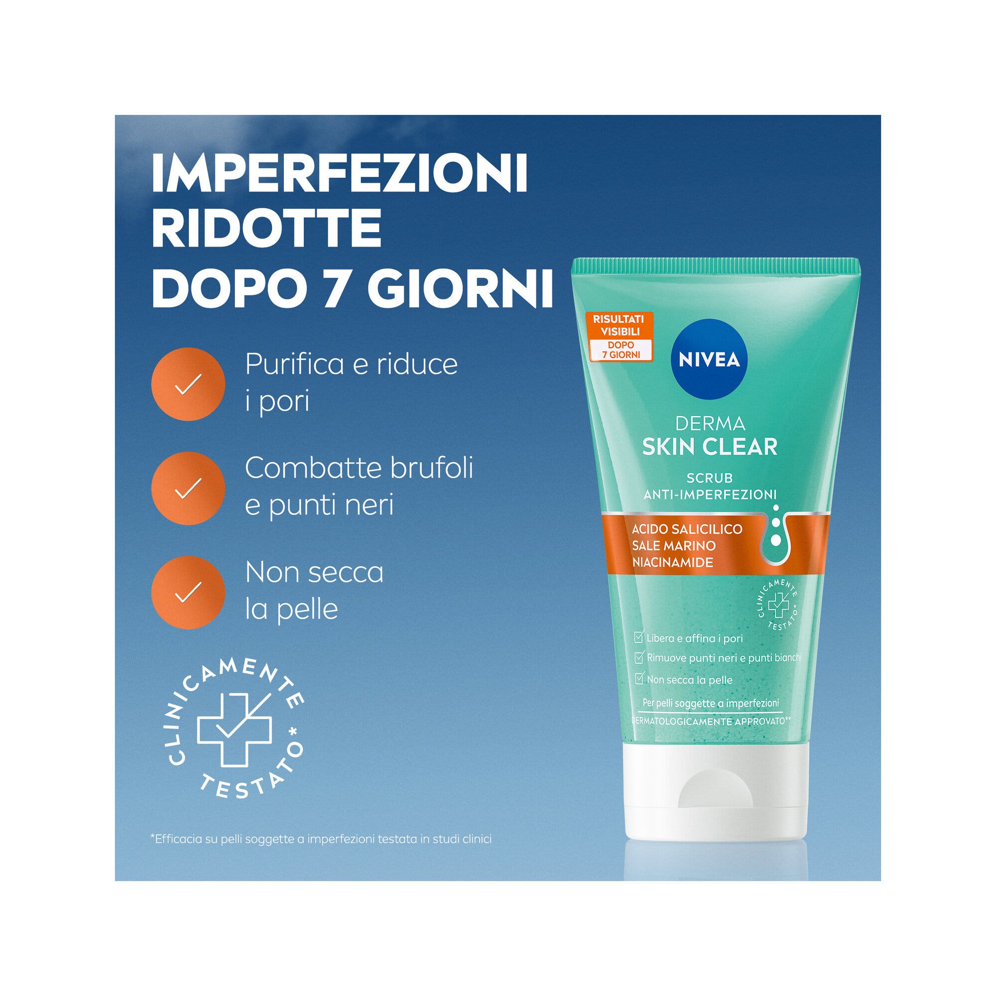 Nivea Derma Skin Clear Gommage Visage Anti-imperfections pour Soins de la Peau Grasse 150 ml
