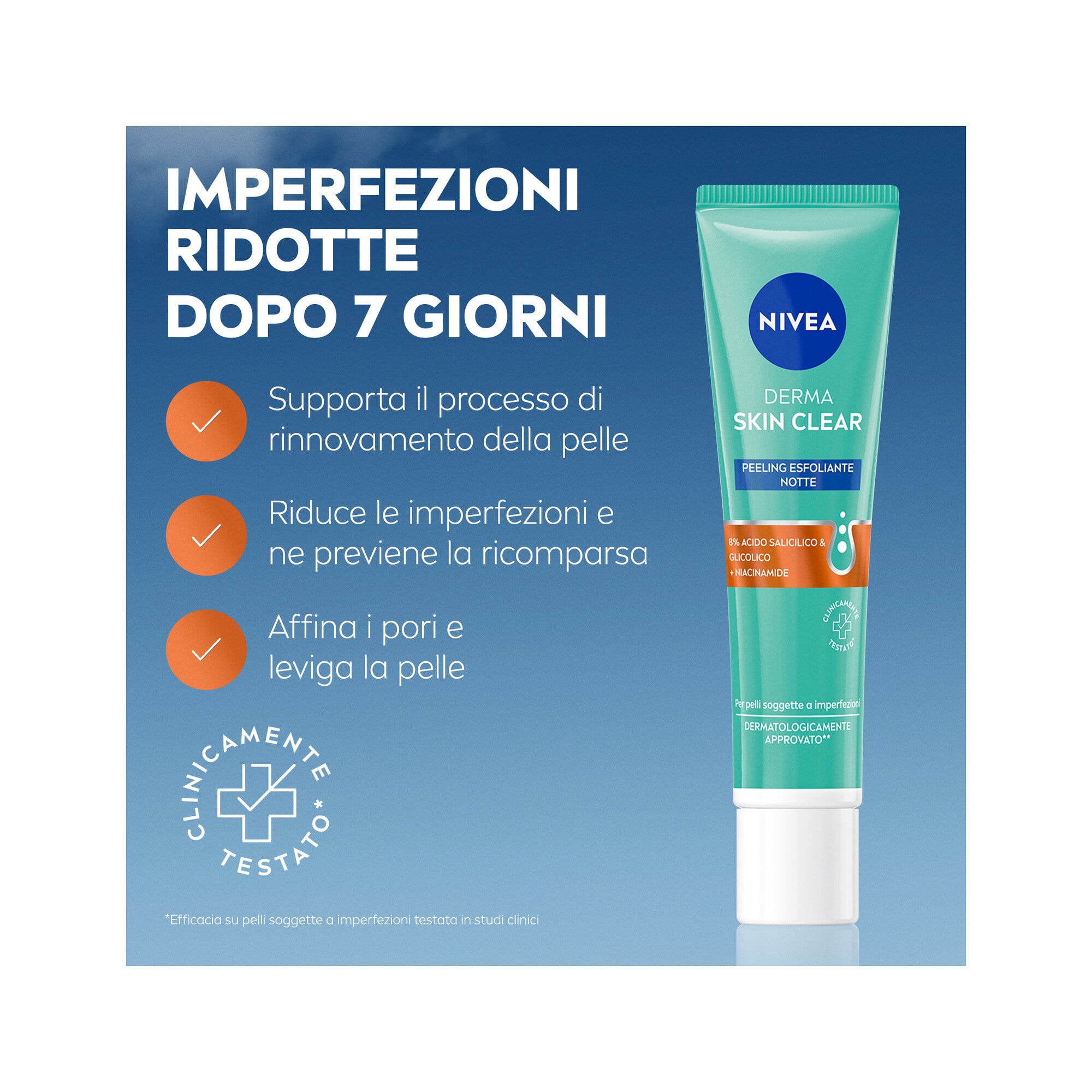 Nivea Derma Skin Clear Peeling Anti-imperfections Exfoliant Visage Pour Les Soins De La Peau 40 ml
