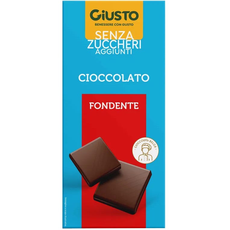 Giusto Sans Sucre Tablette de Chocolat Noir 85 g