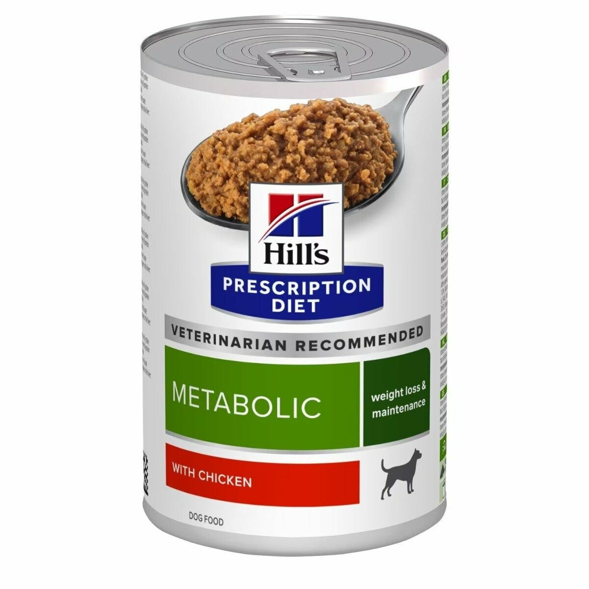 Hill's Prescription Diet Metabolic Aliment humide au poulet pour chiens adultes, boîte de 370 g