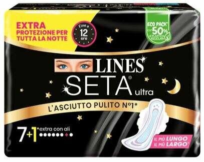 Lines Seta Ultra 8 serviettes hygiéniques extra avec ailettes