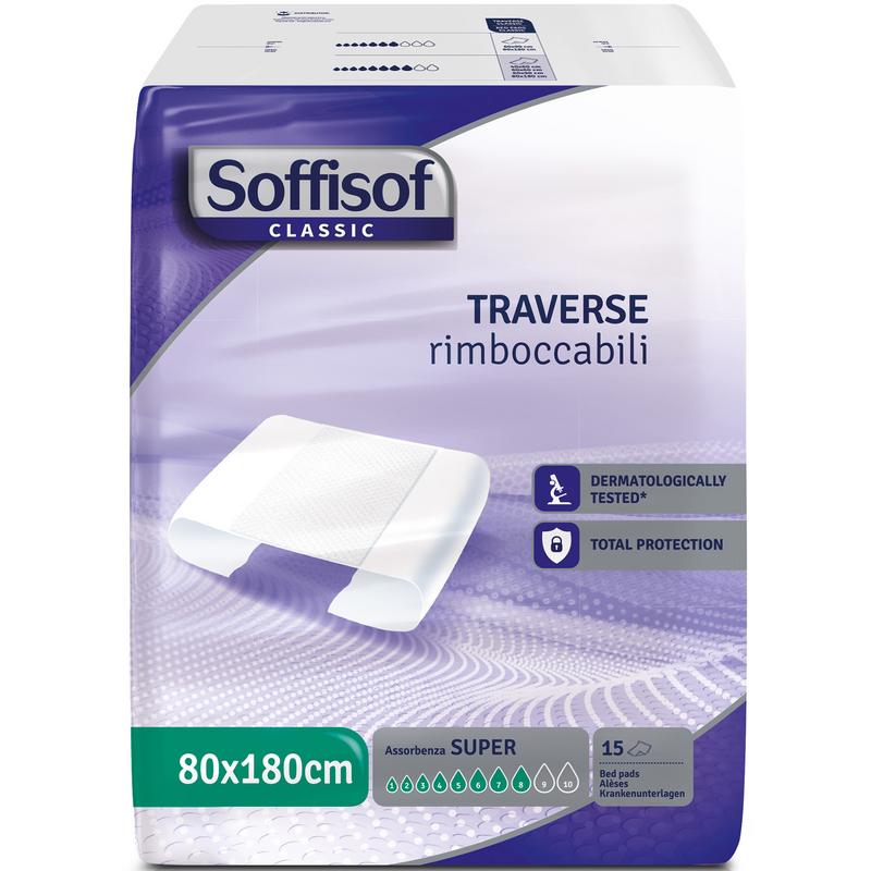 Soffisof Classic Alèse pour incontinence Super 80 x 180 cm, 15 pièces