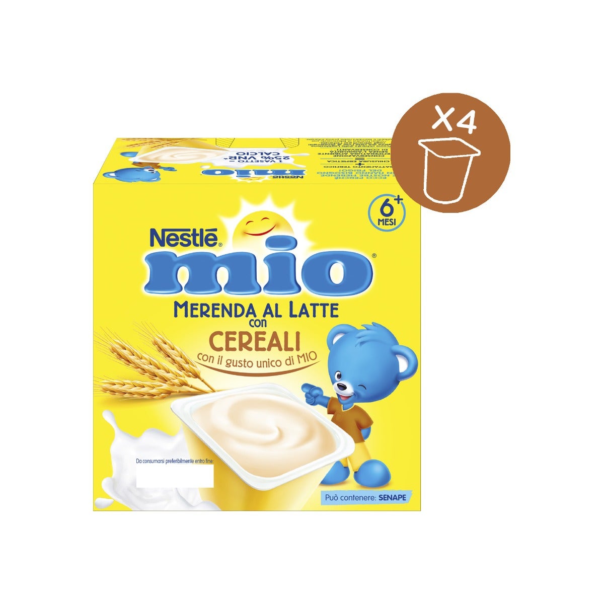 Nestlé Mio Merenda Al Latte Cereali 4 Vasetti Da 100g
