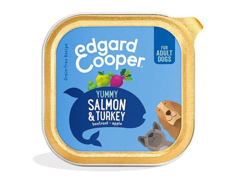Edgard & Cooper Adult Saumon et dinde élevés en plein air, sans céréales, nourriture humide pour chiens, 150 g