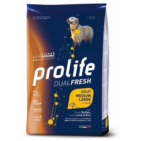 Prolife Dog Dual Fresh Adult Medium/Large Bœuf, agneau et riz 2,5 kg