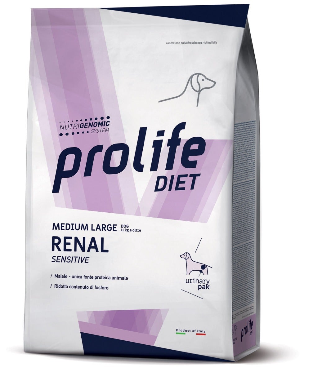 Prolife Dog Diet Renal Sensitive Croquettes pour chiens de taille moyenne/grande, sac de 2 kg