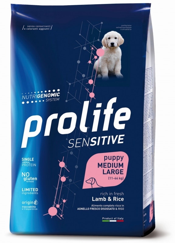 Prolife Dog Sensitive Agneau & Riz - Croquettes pour chiens et chiots de taille moyenne/grande - Sac de 10 kg