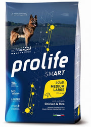 Prolife Dog Smart Poulet & Riz Croquettes pour chiens adultes de taille moyenne/grande, sac de 12 kg