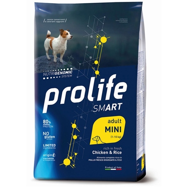 Prolife Dog Smart Poulet & Riz Croquettes pour chiens adultes de petite taille, sac de 2 kg