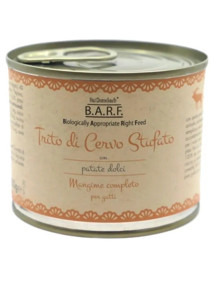 Barf Haché de cerf aux patates douces Menu complet pour chats 200 g