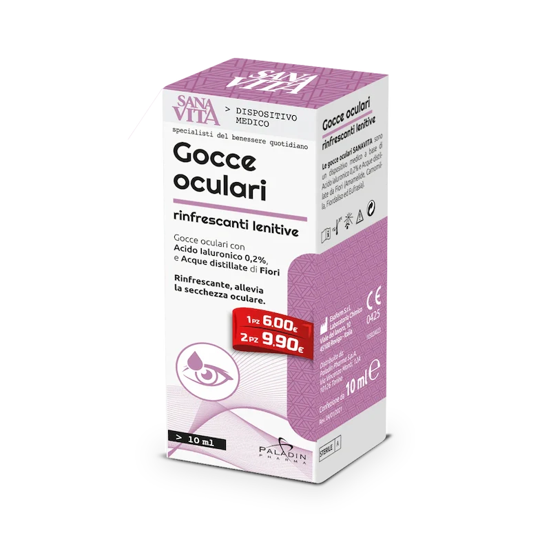 Sanavita Gouttes oculaires rafraîchissantes et apaisantes 10 ml