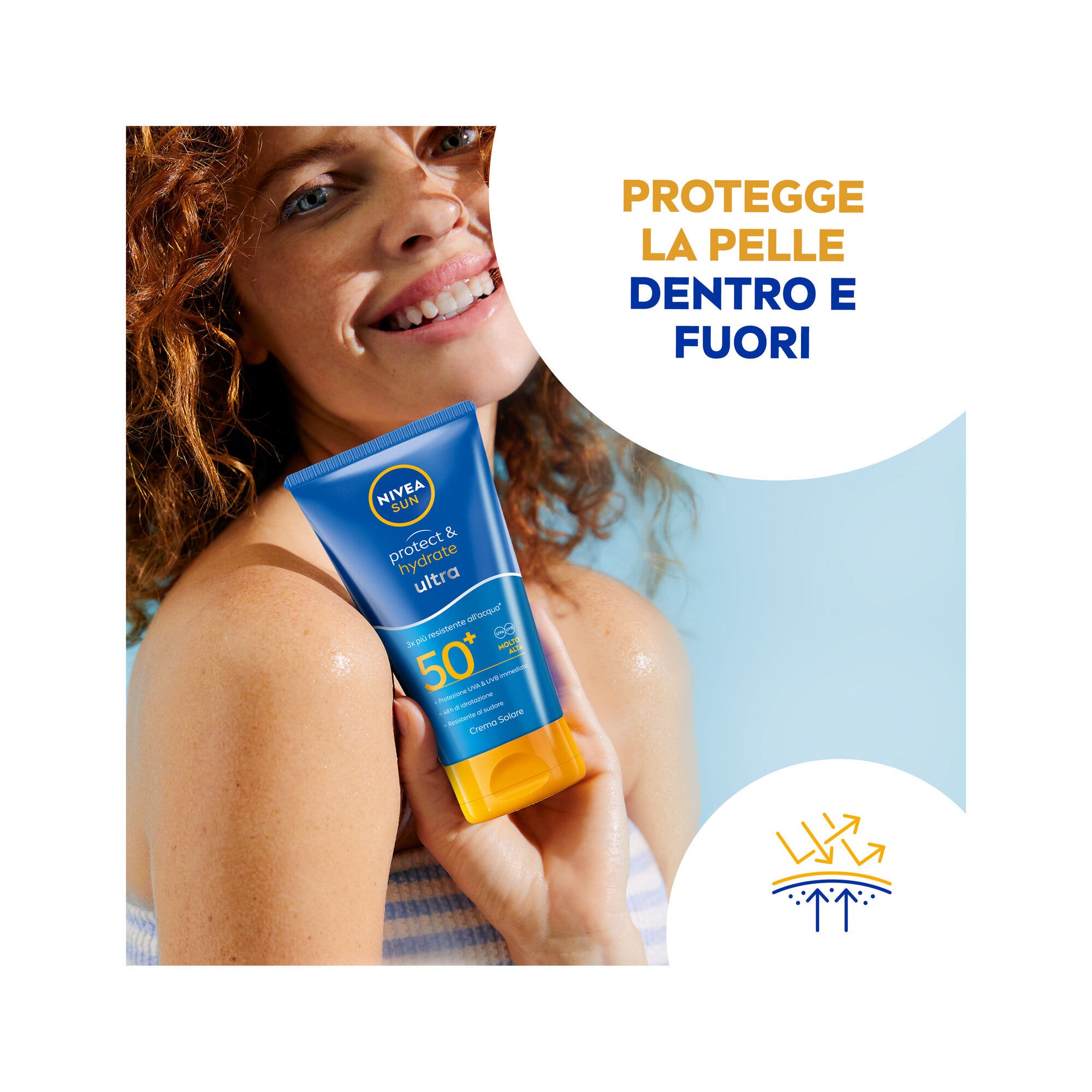 Nivea Sun Lait Solaire Protect & Hydrate Ultra SPF 50+ Crème Solaire Résistante à l'Eau 200 ml
