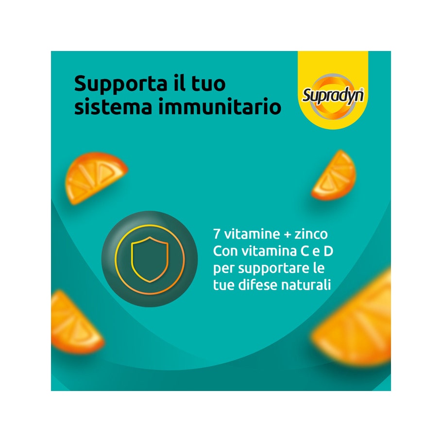 Supradyn Difese Gummy Complément alimentaire pour le système immunitaire : vitamine C, vitamine D et zinc, 60 bonbons